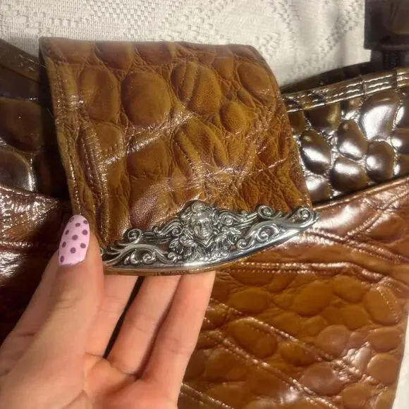 vintage‎ leather brown western shoulder bag purse - Picture 6 of 6